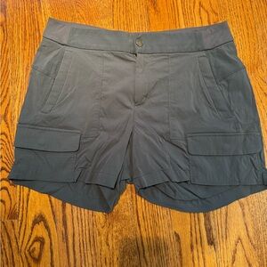 Athleta grey cargo shorts, size 14, 4 inch inseam